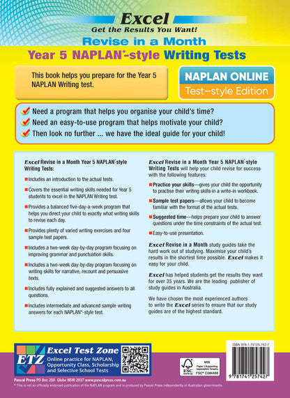 Excel Revise in a Month Year 5 NAPLAN*-style Writing Tests