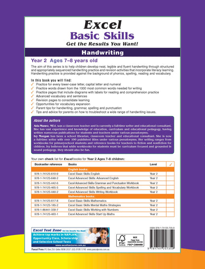 Excel Basic Skills - Handwriting Year 2
