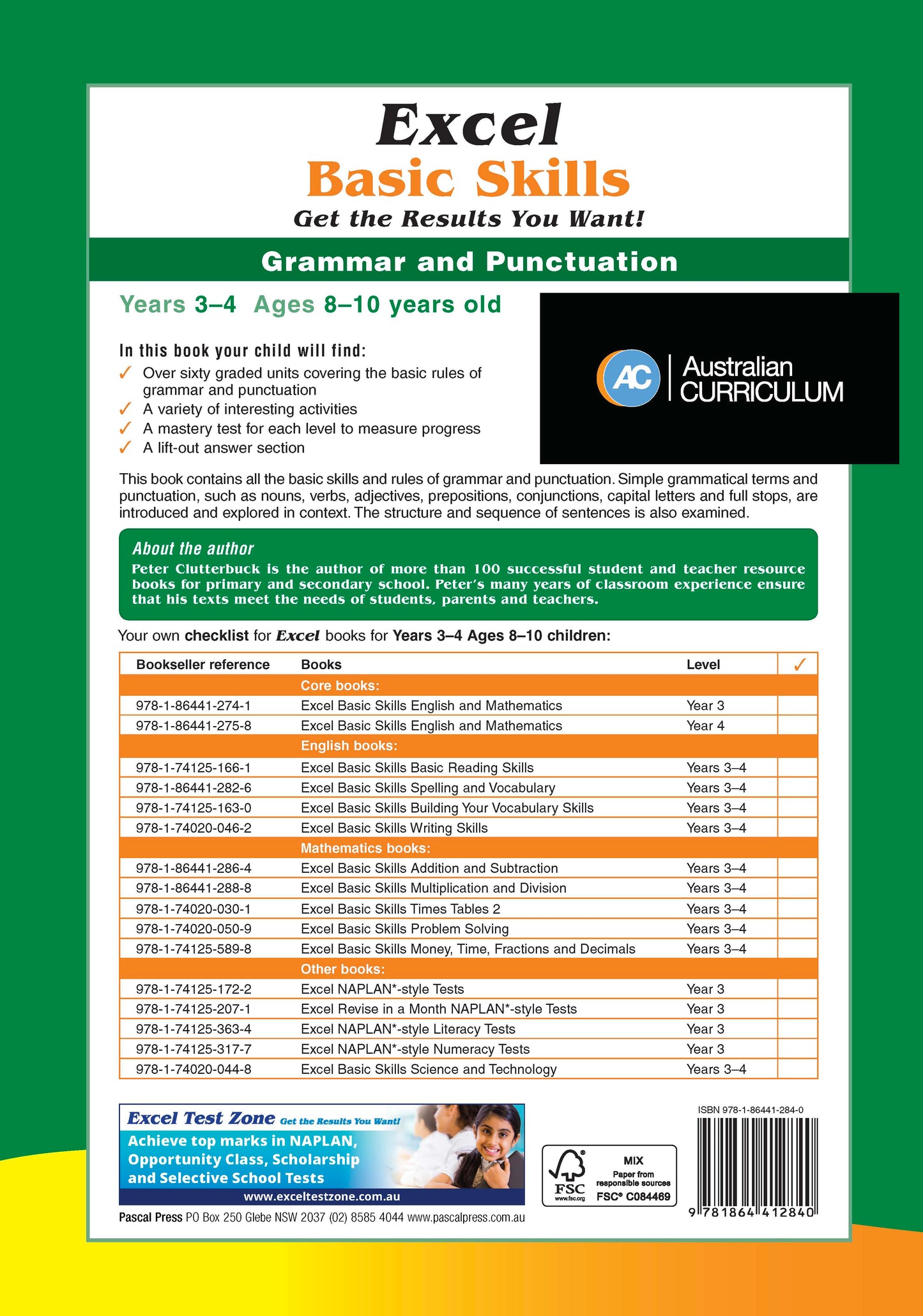 Excel Basic Skills - Grammar and Punctuation Years 3-4