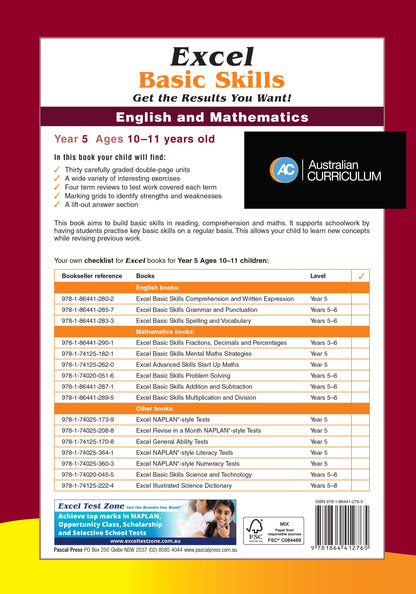 Excel Basic Skills - English and Mathematics Year 5