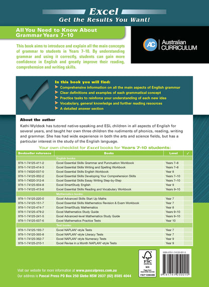 Excel Essential Skills - All You Need To Know About Grammar Years 7-10