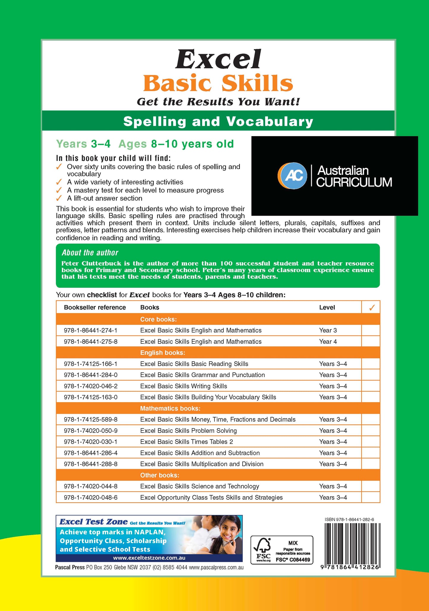 Excel Basic Skills - Spelling and Vocabulary Years 3-4