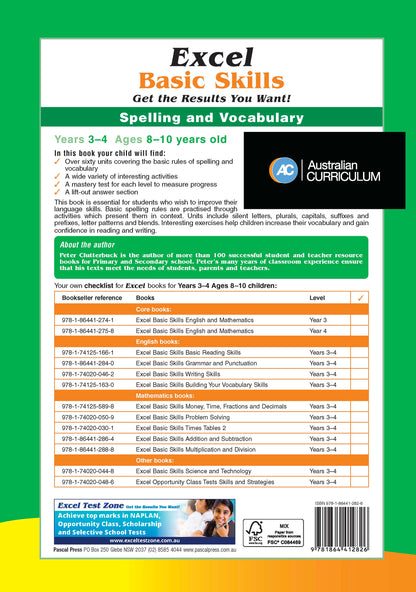 Excel Basic Skills - Spelling and Vocabulary Years 3-4
