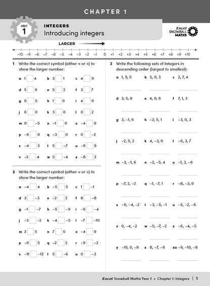 Excel Snowball - Maths Year 7