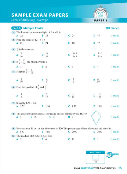 Excel SmartStudy - Mathematics Year 7