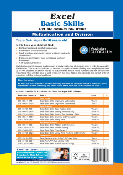 Excel Basic Skills - Multiplication and Division Years 3-4