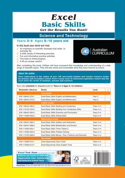 Excel Basic Skills - Science and Technology Years 3-4