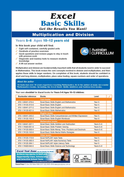 Excel Basic Skills - Multiplication and Division Years 5-6