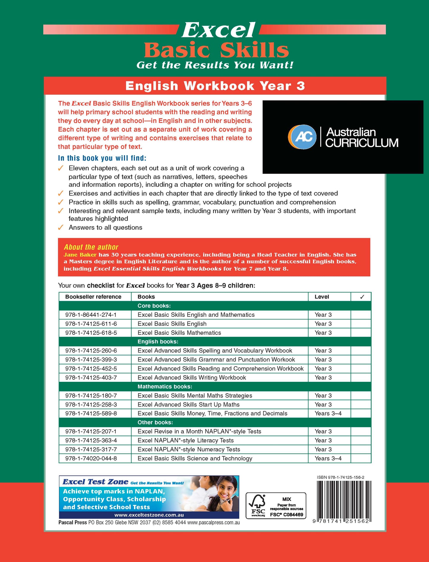 Excel Basic Skills - English Workbook Year 3