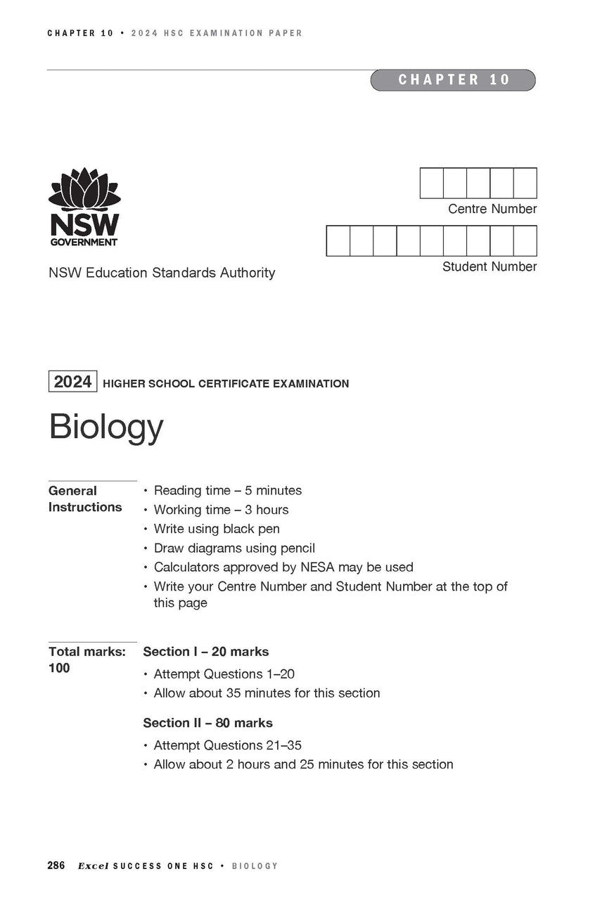 Excel Success One HSC Year 12 Biology (2025 Edition)