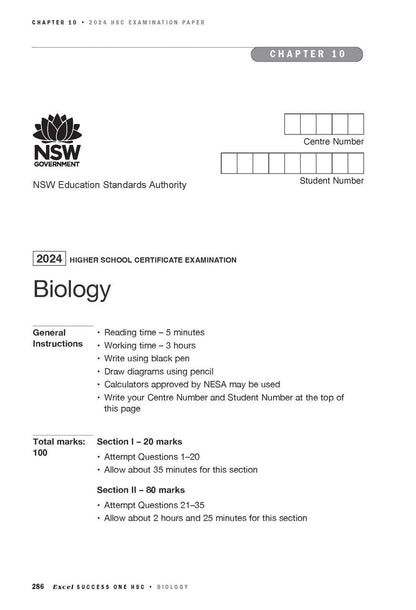 Excel Success One HSC Year 12 Biology (2025 Edition)