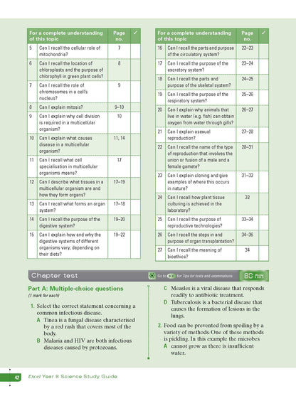 Excel Study Guide - Science Year 8