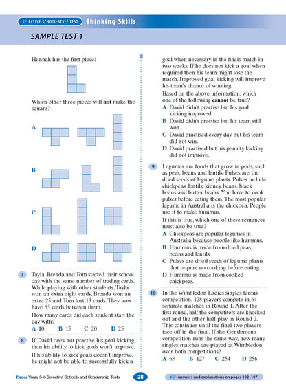 Excel Selective Schools and Scholarship Tests Years 5-6