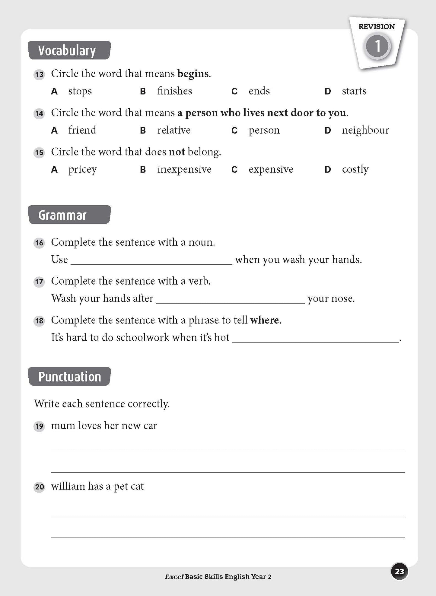 Excel Basic Skills - English Year 2