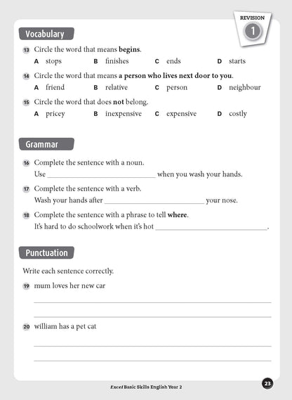 Excel Basic Skills - English Year 2