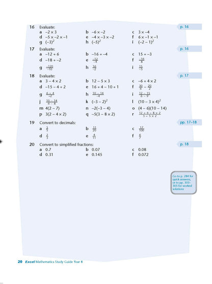 Excel Study Guide - Mathematics Year 8