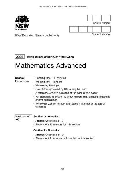 Excel HSC Year 12 Maths Advanced Book Pack