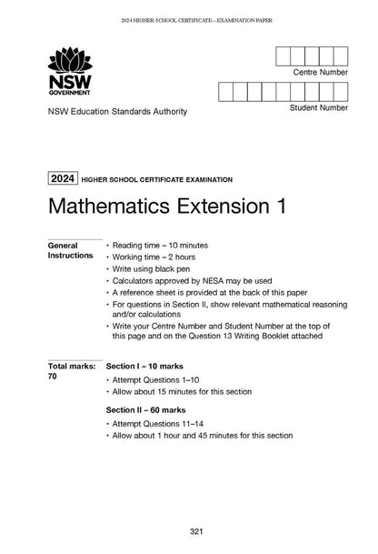 Excel Success One HSC Year 12 Mathematics Extension 1 (2025 Edition)