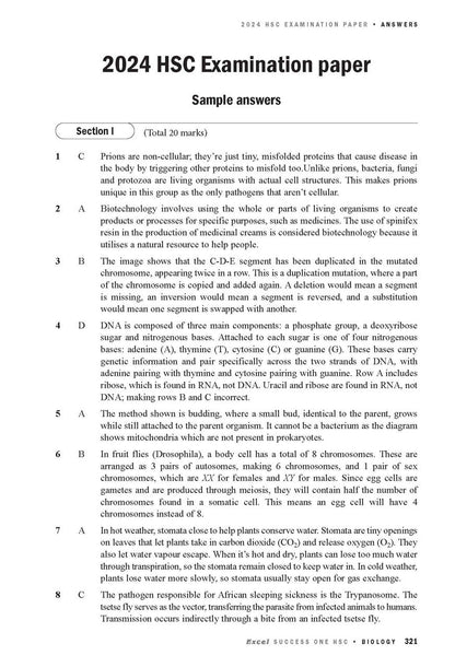 Excel Success One HSC Year 12 Biology (2025 Edition)