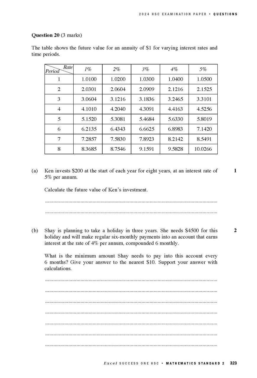 Excel Success One HSC Year 12 Mathematics Standard 2 (2025 Edition)