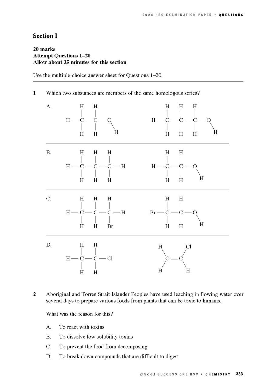 Excel Success One HSC Year 12 Chemistry (2025 Edition)