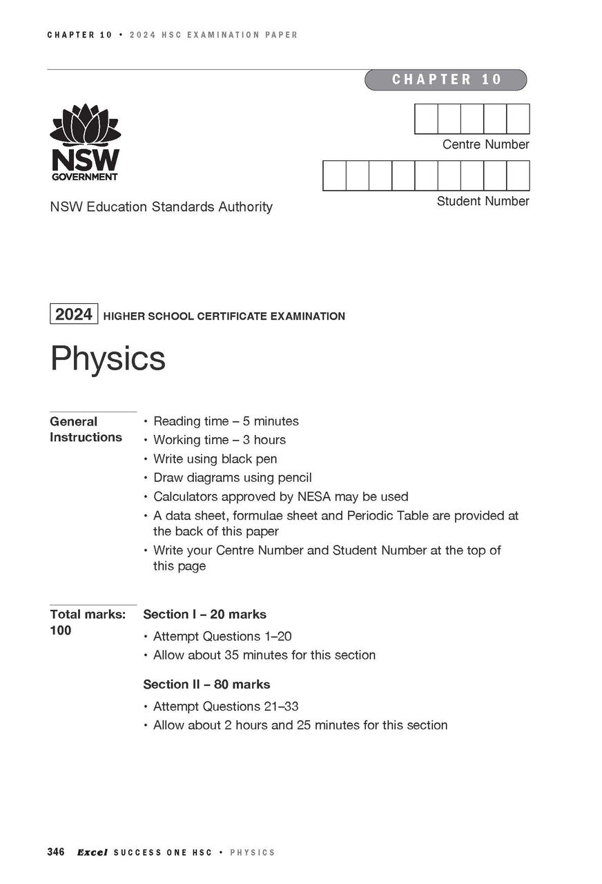 Excel Success One HSC Year 12 Physics (2025 Edition)