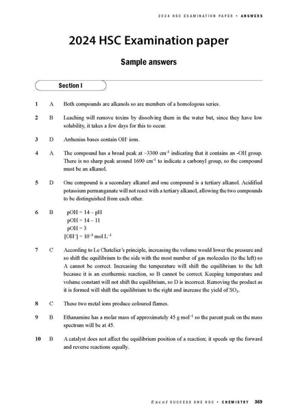 Excel Success One HSC Year 12 Chemistry (2025 Edition)