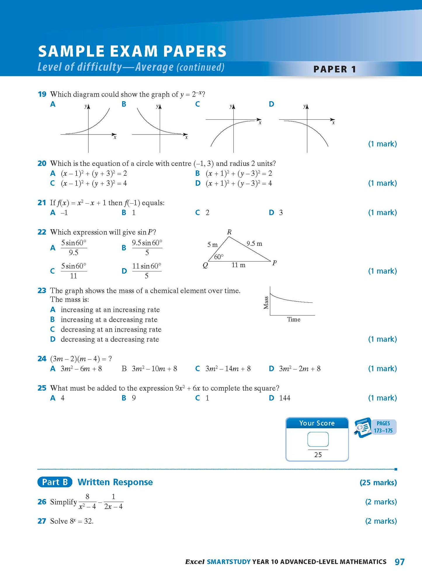 Excel SmartStudy - Advanced Mathematics Year 10