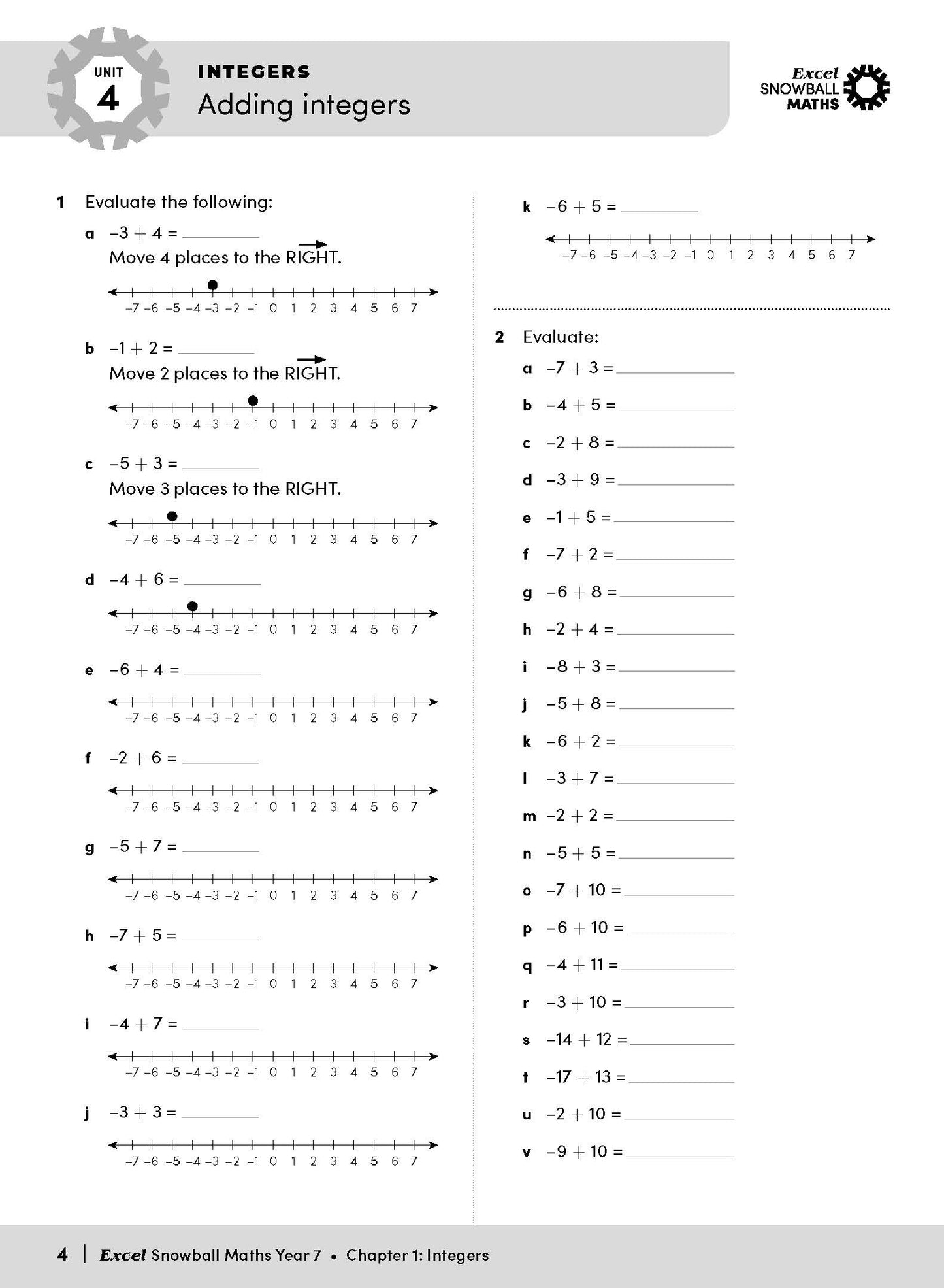 Excel Snowball - Maths Year 7