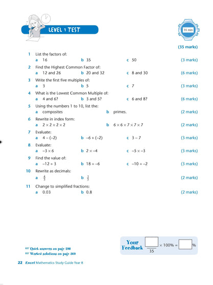 Excel Study Guide - Mathematics Year 8