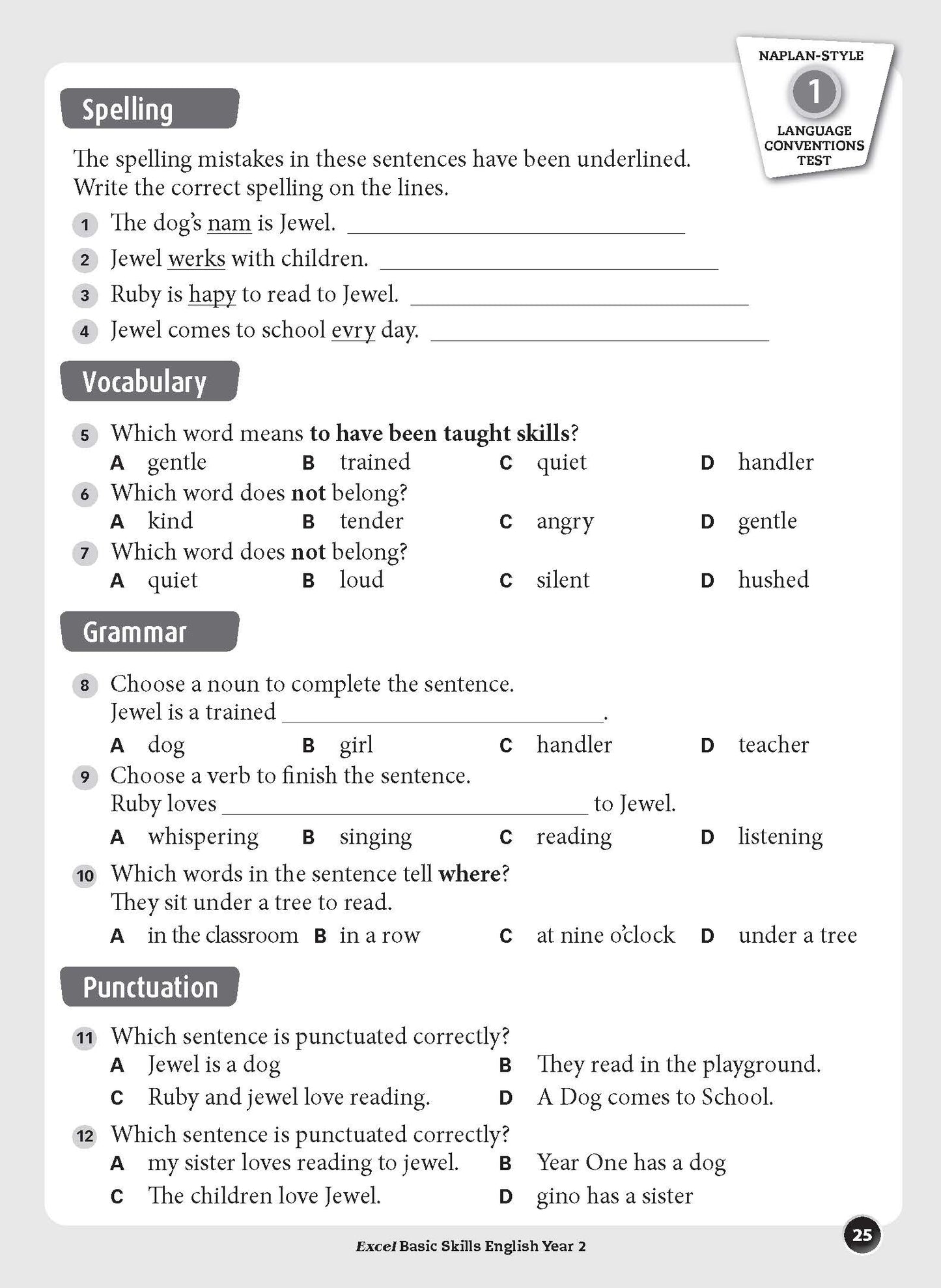 Excel Basic Skills - English Year 2