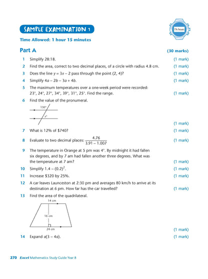 Excel Study Guide - Mathematics Year 8