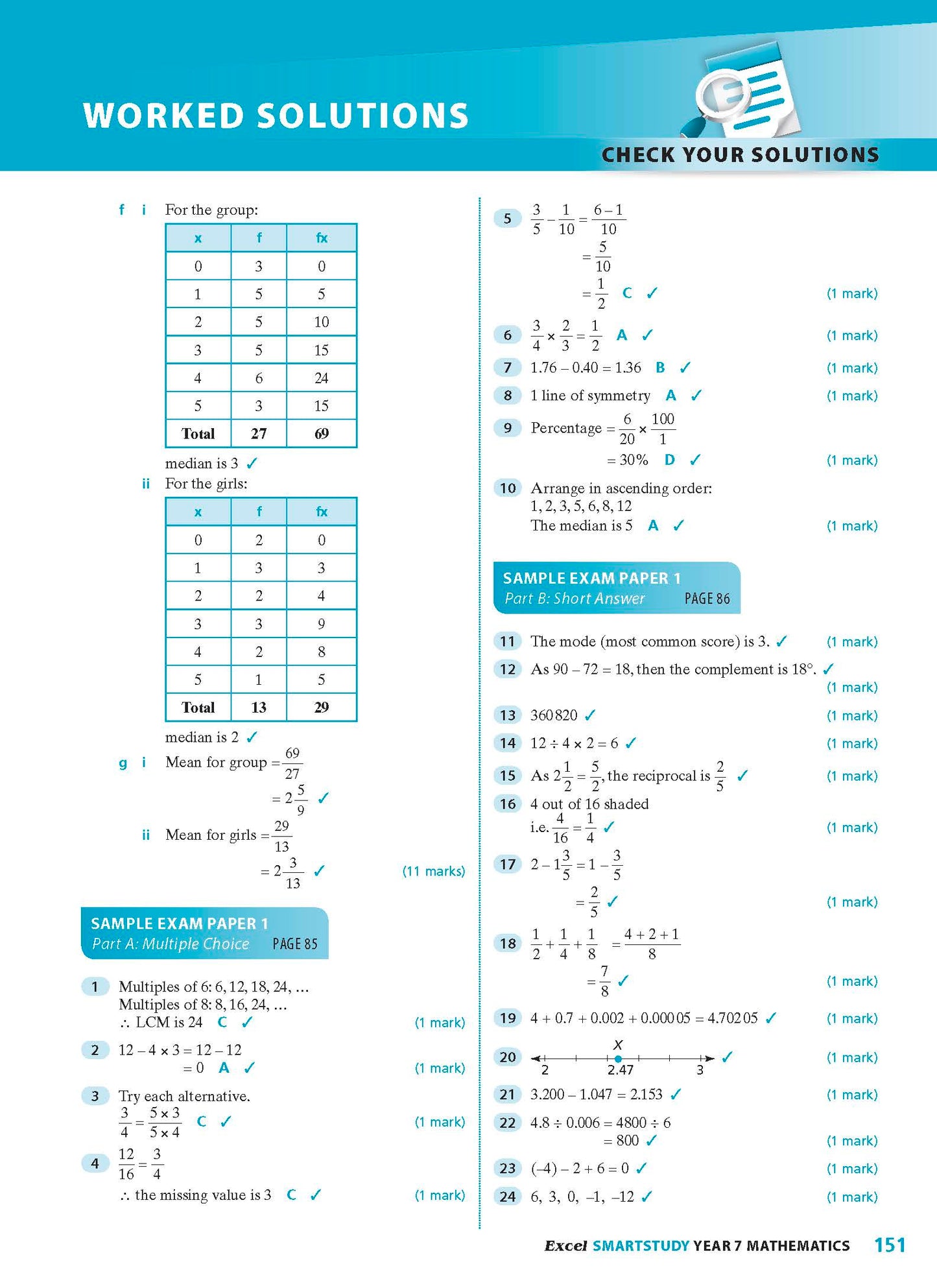 Excel SmartStudy - Mathematics Year 7