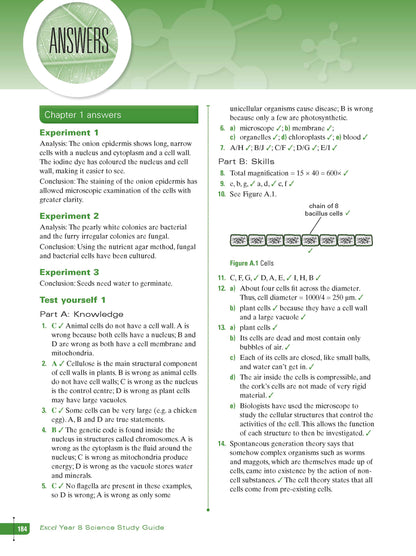 Excel Study Guide - Science Year 8