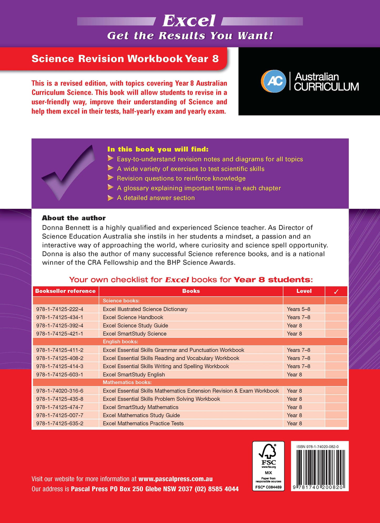 Excel Essential Skills - Science Revision Workbook Year 8