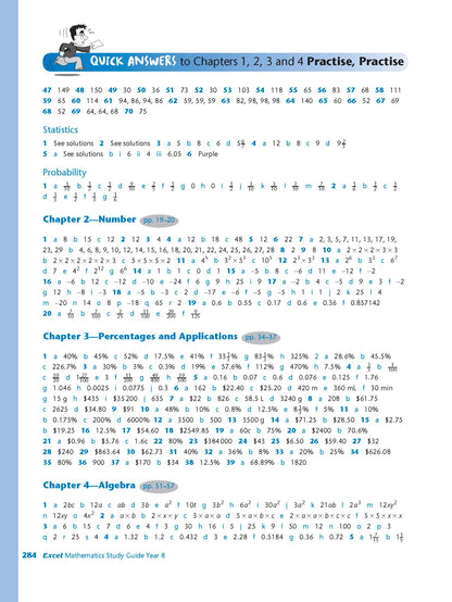 Excel Study Guide - Mathematics Year 8