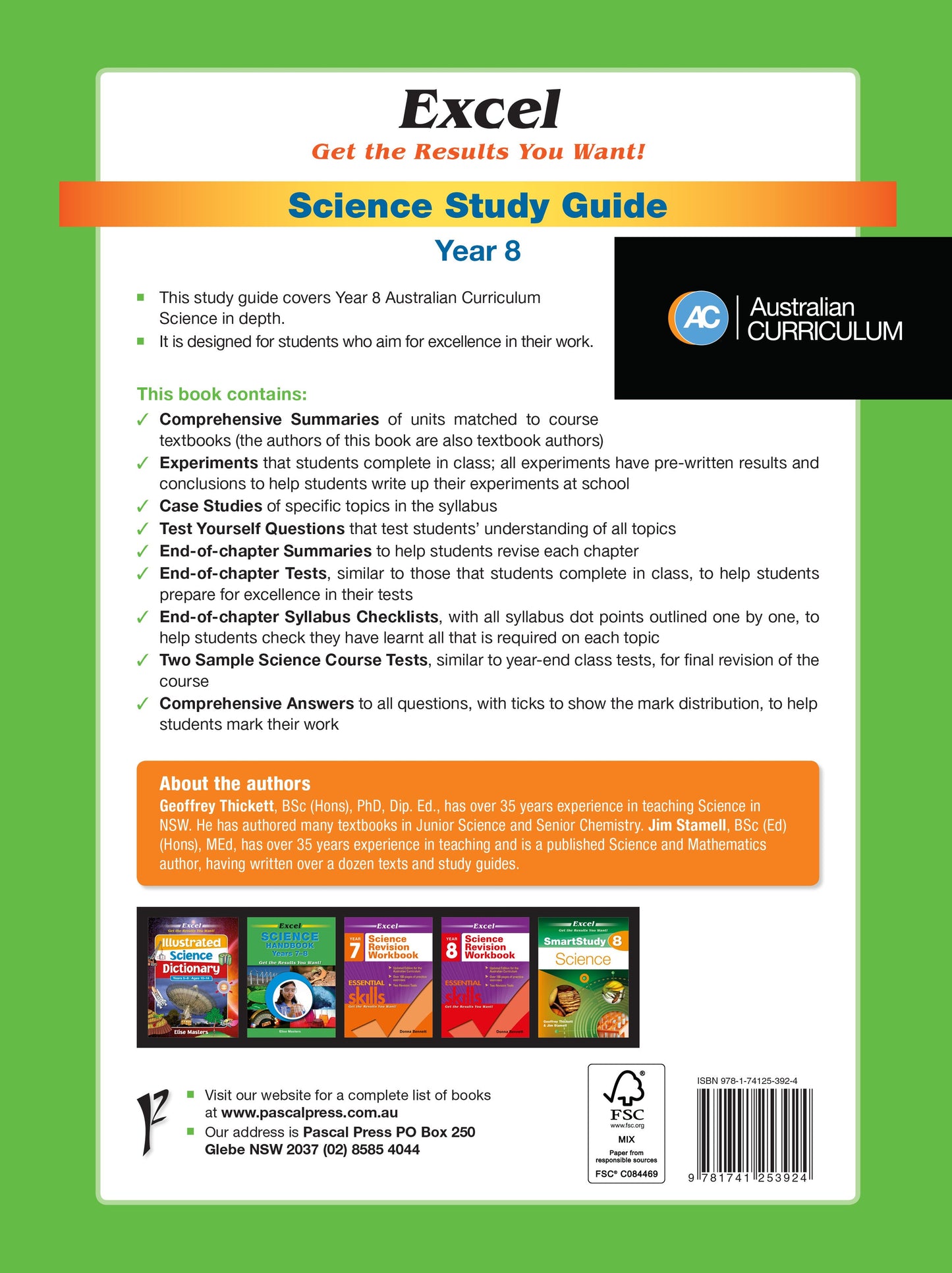 Excel Study Guide - Science Year 8
