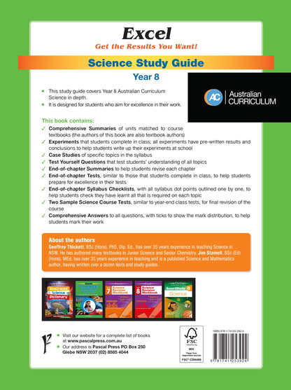 Excel Study Guide - Science Year 8