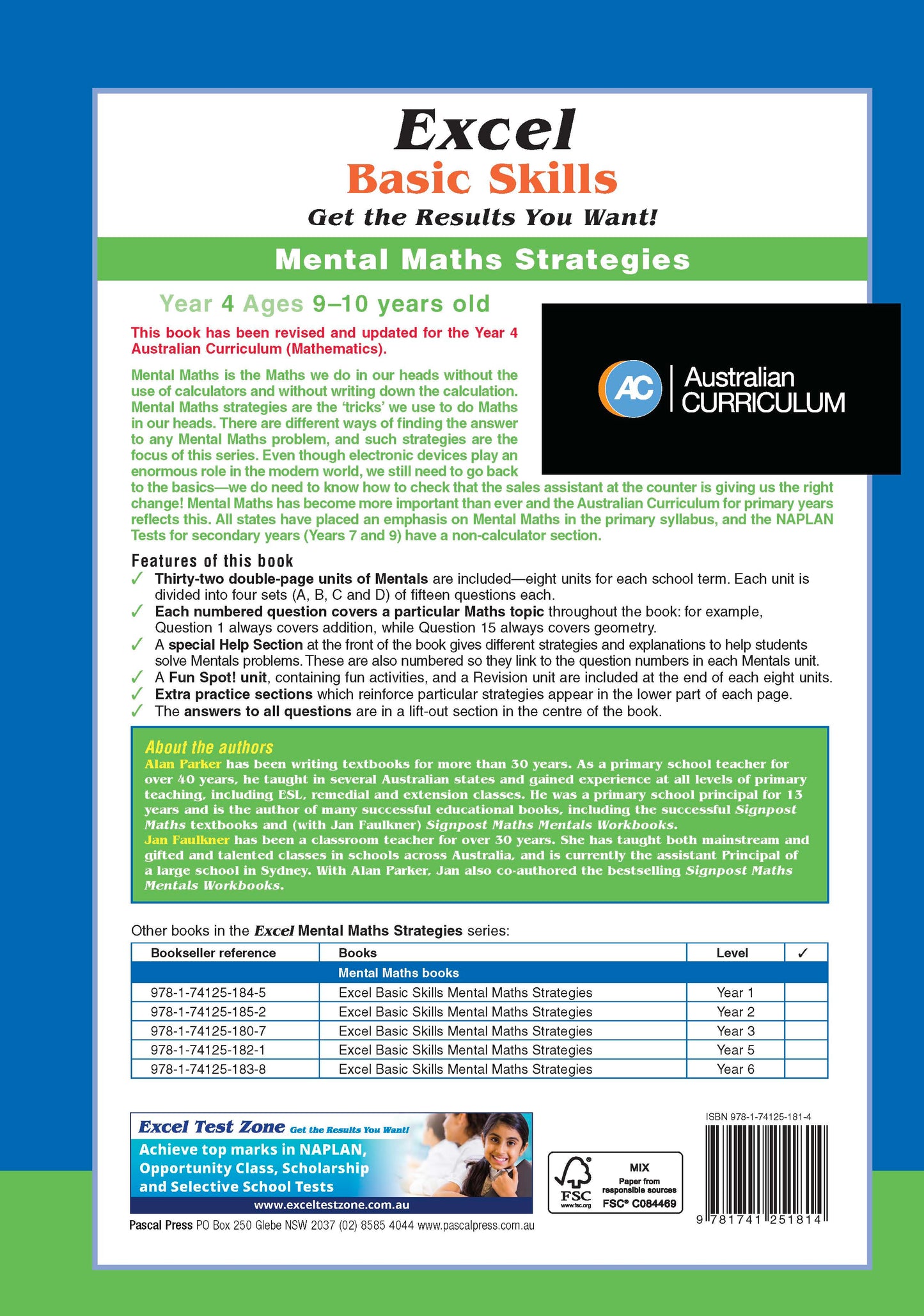 Excel Basic Skills - Mental Maths Strategies Year 4