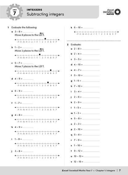 Excel Snowball - Maths Year 7