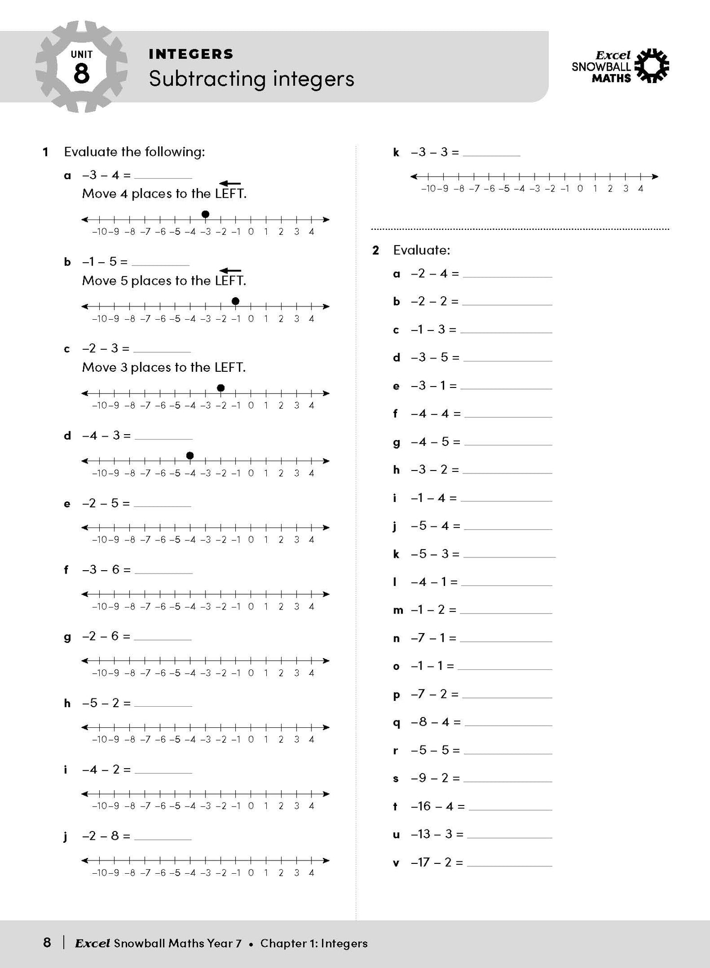 Excel Snowball - Maths Year 7