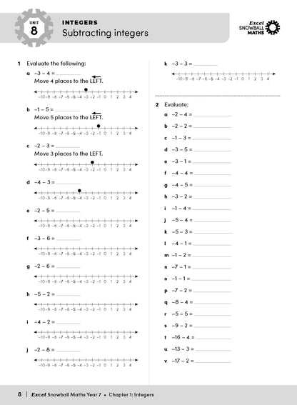 Excel Snowball - Maths Year 7