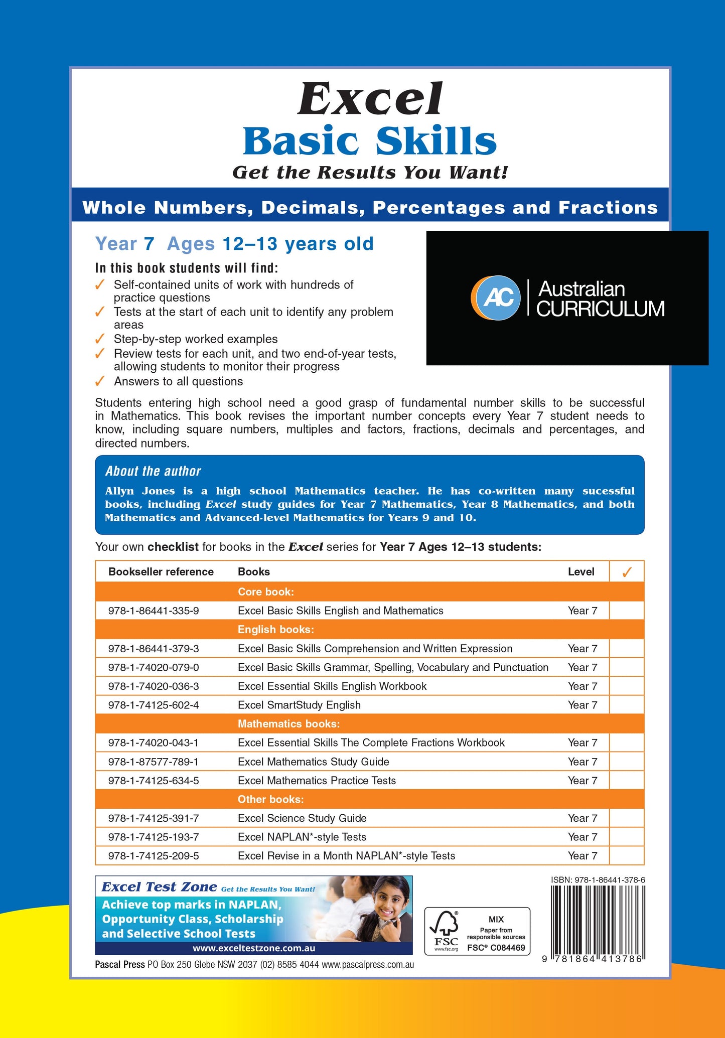 Excel Basic Skills - Whole Numbers, Decimals, Percentages and Fractions Year 7
