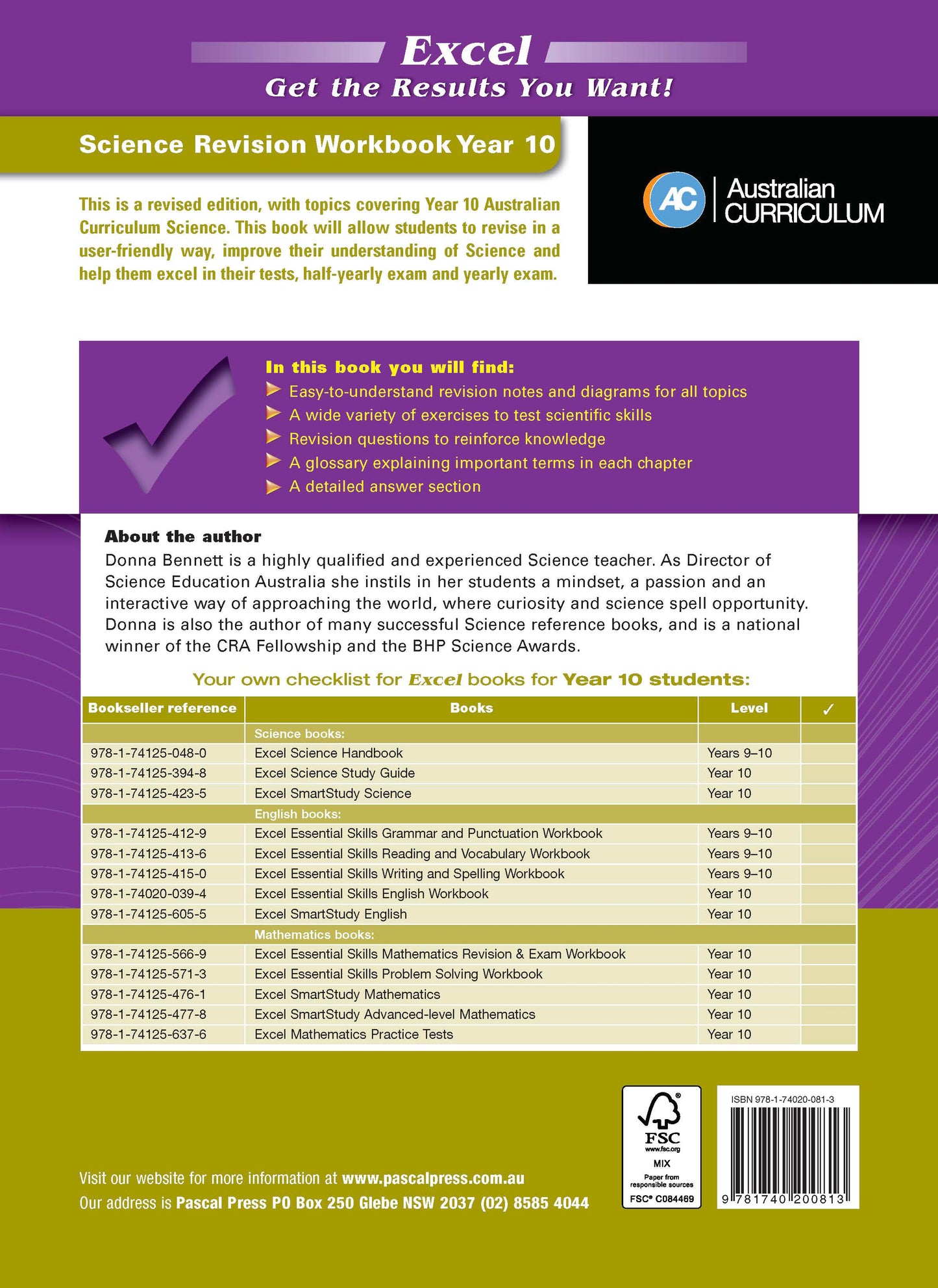 Excel Essential Skills - Science Revision Workbook Year 10