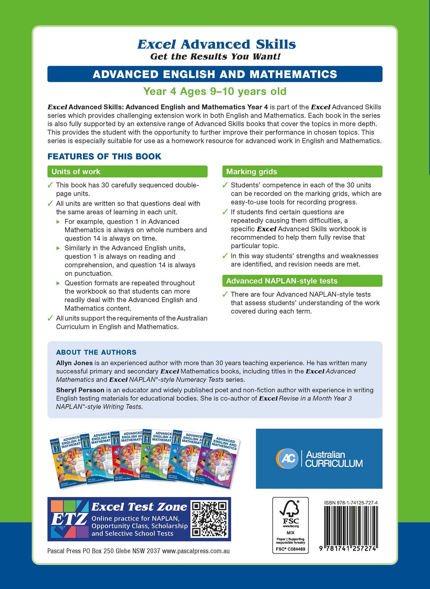 Excel Advanced Skills - Advanced English and Mathematics Year 4