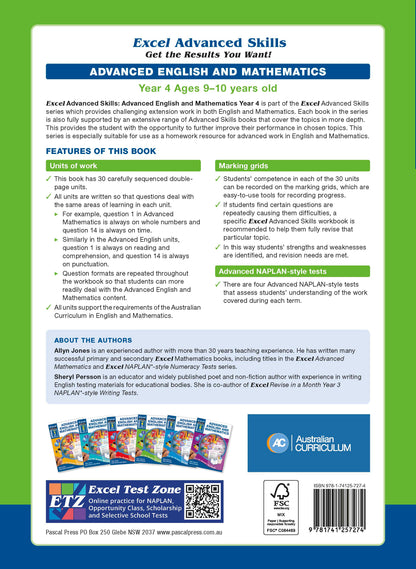 Excel Advanced Skills - Advanced English and Mathematics Year 4
