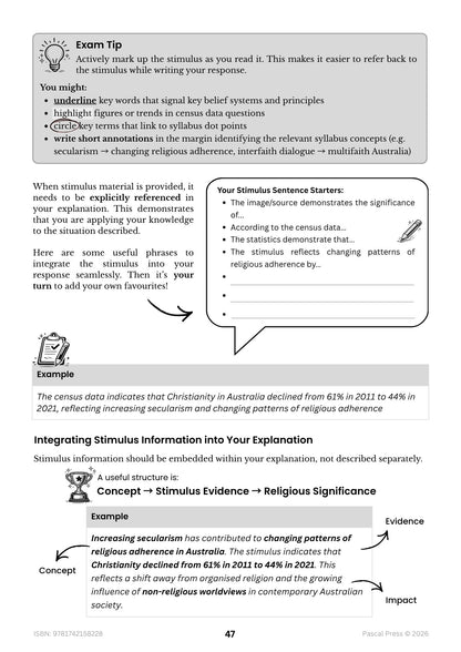 Excel 60 Days to Band 6: HSC Year 12 Studies of Religion I (2027-2029)