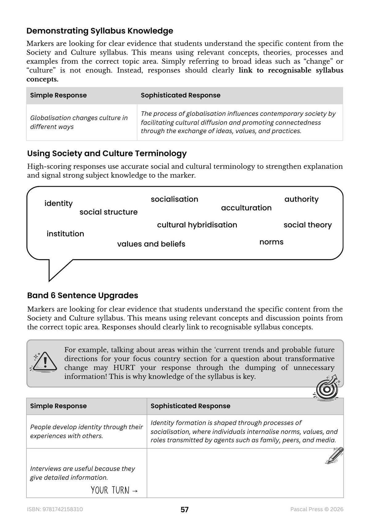 Excel 60 Days to Band 6: HSC Year 12 Society & Culture (2027-2028)