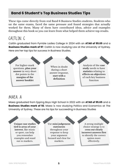 Excel 60 Days to Band 6: HSC Year 12 Business Studies (2027-2028)