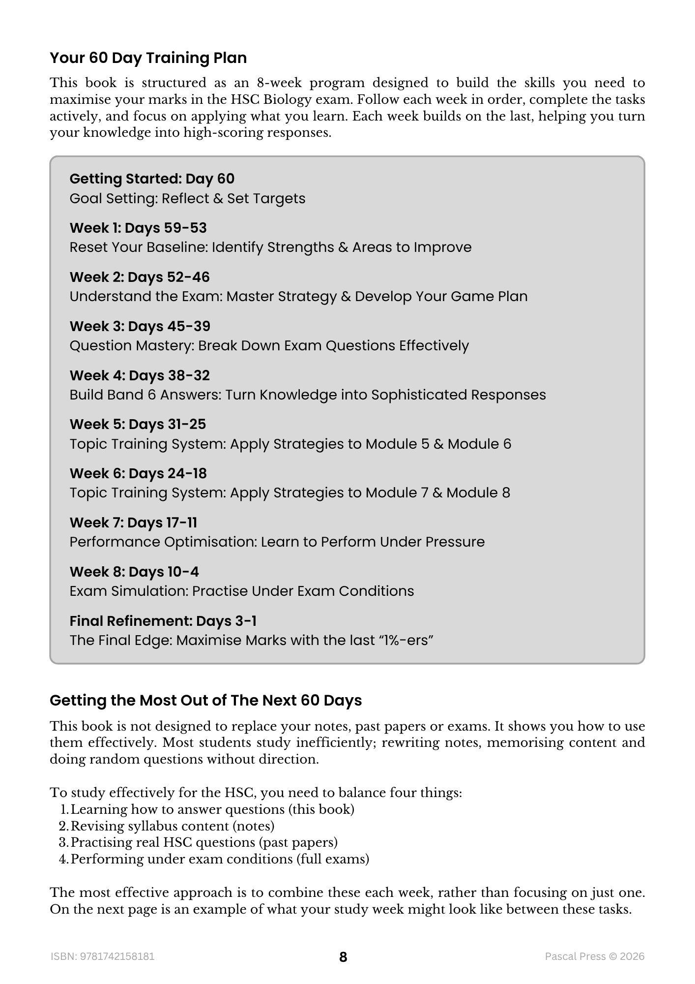 Excel 60 Days to Band 6: HSC Year 12 Biology